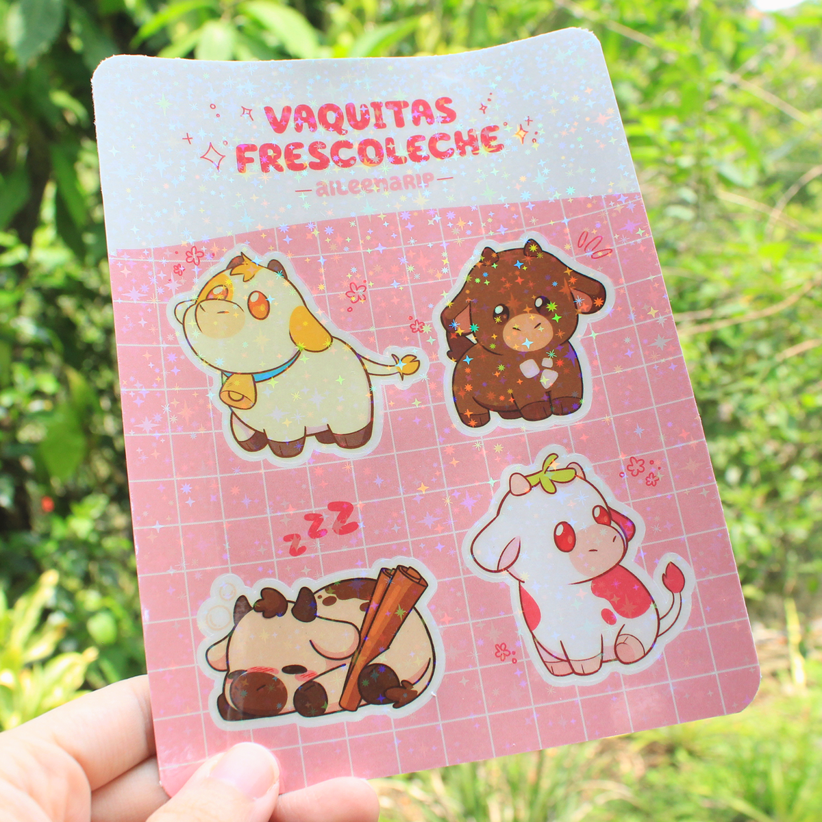 Vaquitas Fresco Leche - Lámina de Stickers