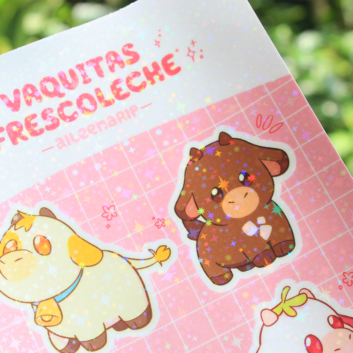 Vaquitas Fresco Leche - Lámina de Stickers