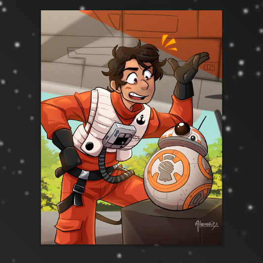 Poe Dameron & BB8 PRINT - STAR WARS